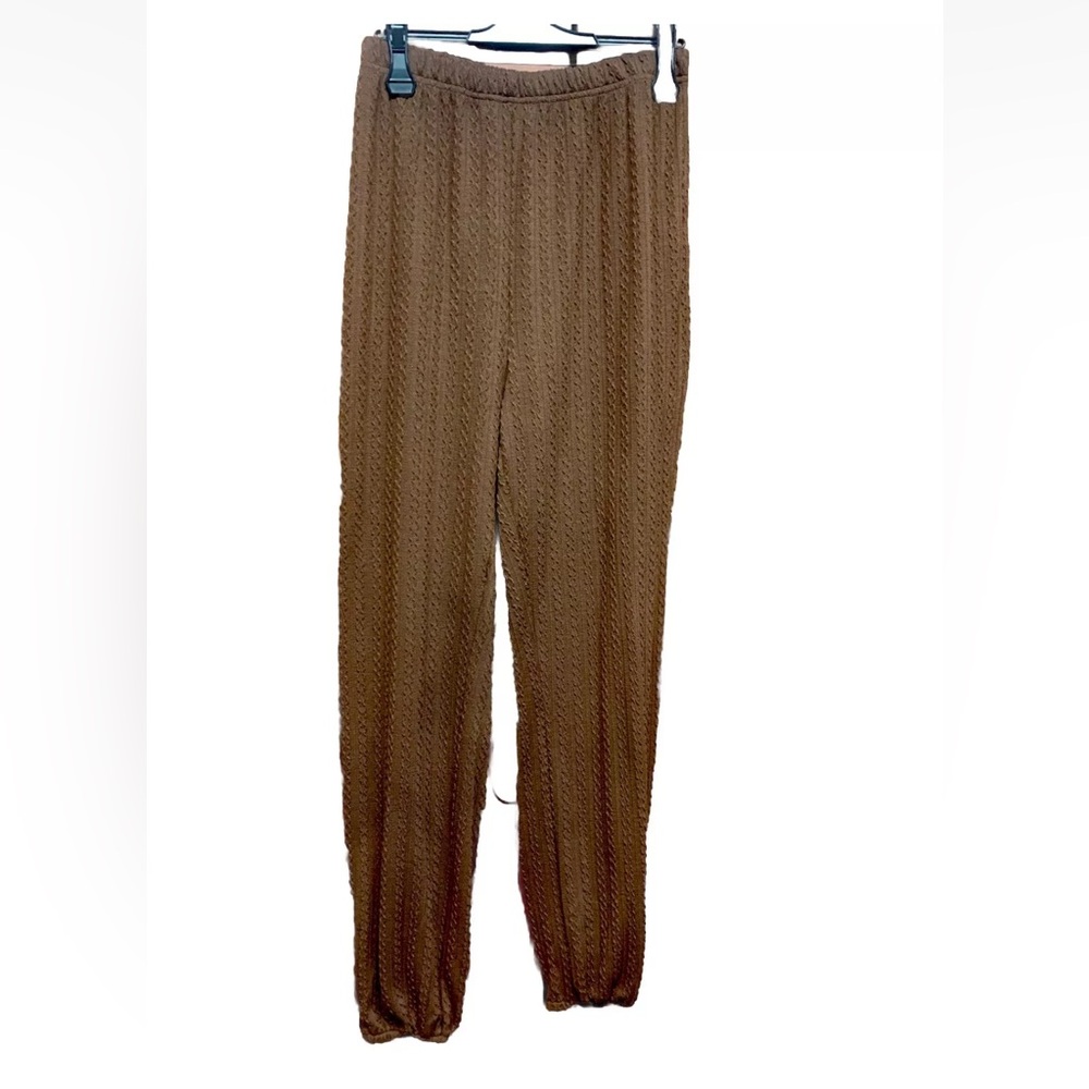 NWT Romwe Chocolate Brown Lounge Woven Joggers Size M
